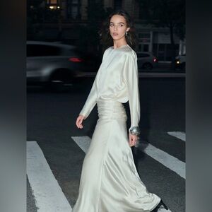 Reformation Esmee Silk Dress IVORY - 0